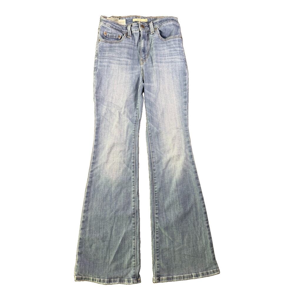 Levi’s 726 Flare Jeans W28 L32 Light Wash High Rise Stretch - Picture 2 of 13